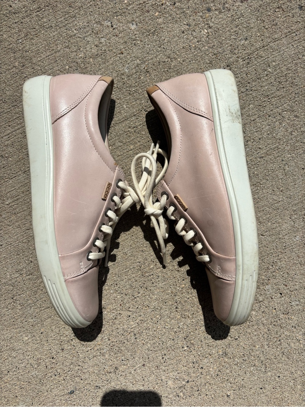 Ecco Women's Blush Pink Lace-Up Sneakers - Picture 3 of 5